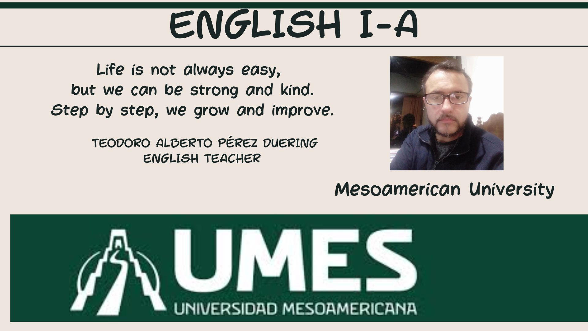 English I is an introductory course designed for students who are starting to learn English for the first time. The course focuses on developing basic communication skills in listening, speaking, reading, and writing. 

Students learn simple vocabulary, grammar, and everyday expressions to help them communicate in real-life situations, such as introducing themselves, asking questions, telling the time, and talking about family or daily activities. 

The course also helps students build confidence using English through interactive activities, conversations, and practice exercises. By the end of the course, students can understand and use common phrases and simple sentences for basic communication.